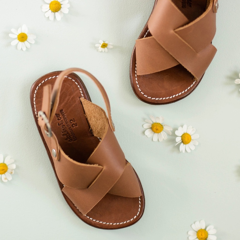 Adelisa & Co. unisex 30 (12) Cruz brown leather sandals